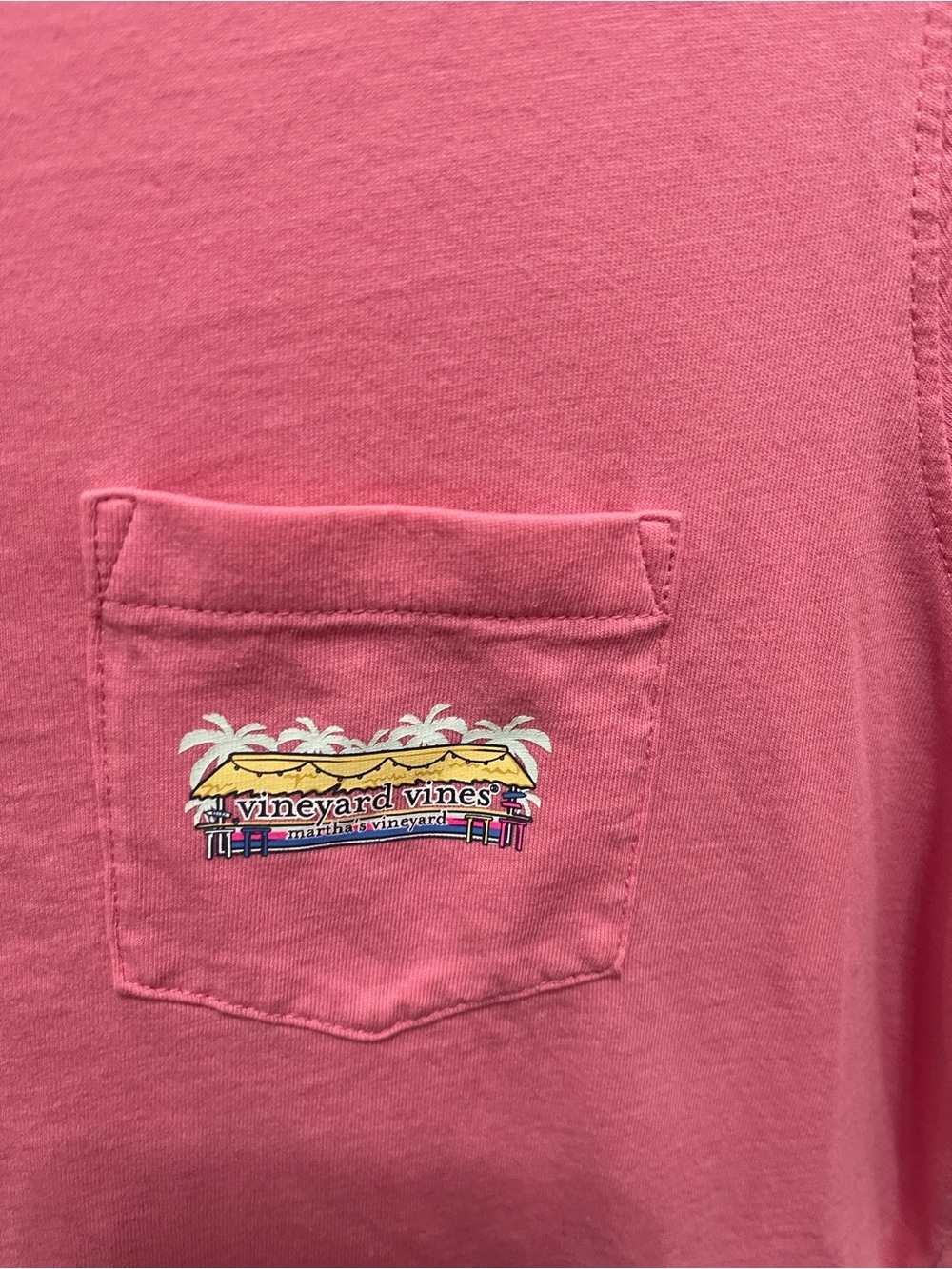 Vineyard Vines Pink Tropical Palapa Tee - Picture 11 of 16
